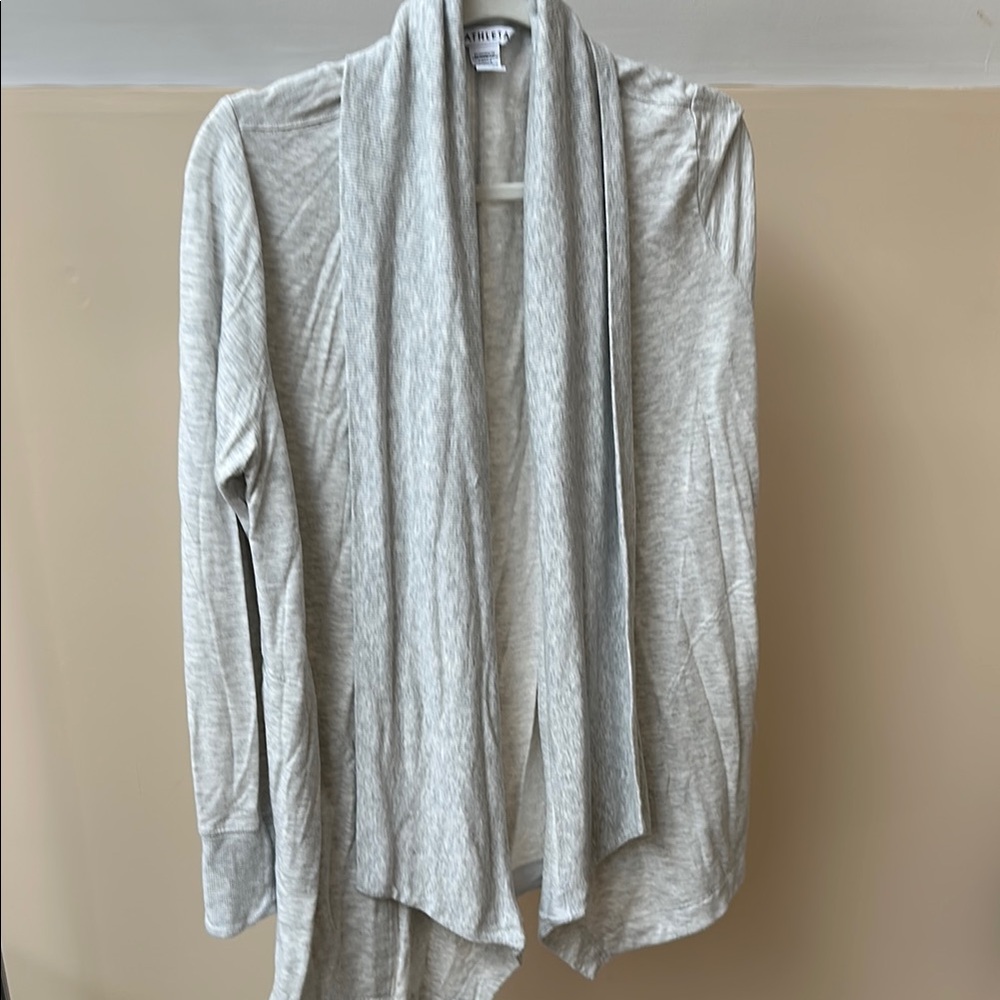 Athleta Gray Open Front Cardigan Sweater, M